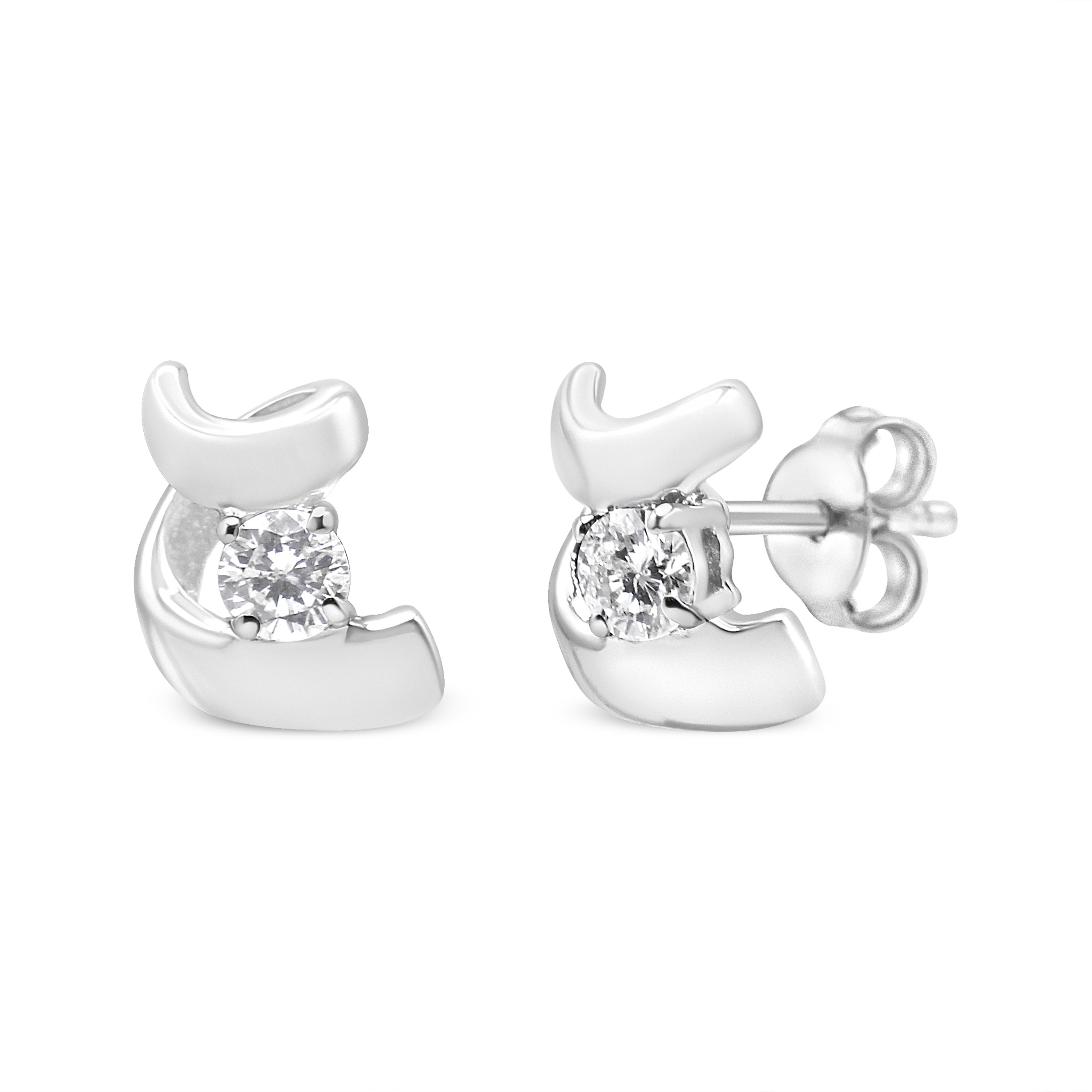 .925 Sterling Silver Round Cut Diamond